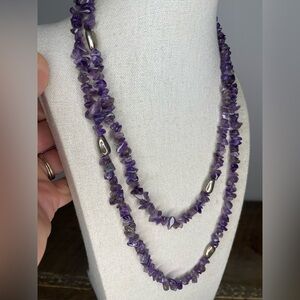 Purple Amethyst and sterling silver Necklace